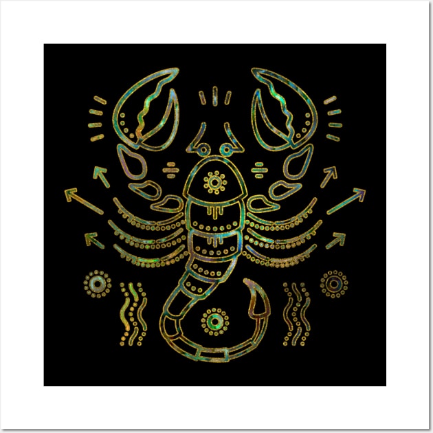 Scorpio Zodiac Gold Abalone Wall Art by Nartissima